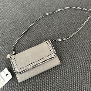Stella McCartney Gray Crossbody Bag with Chain Detail